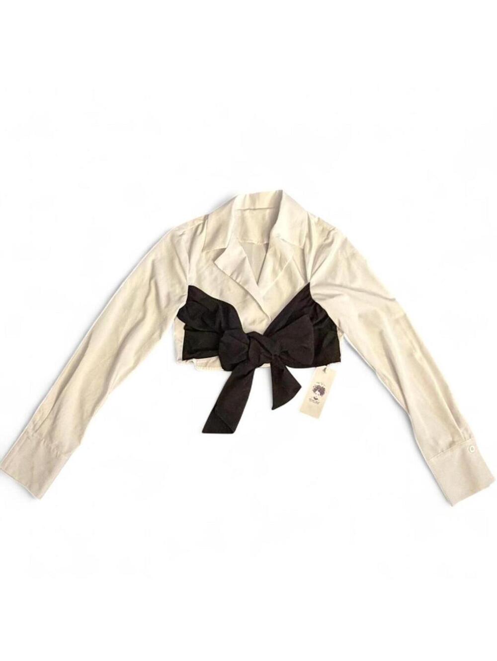 Women's Cream and White Blous